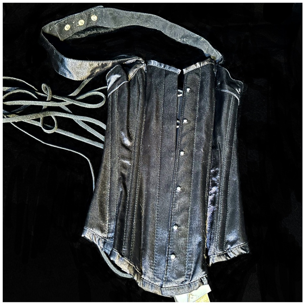 Black Satin Halterneck Corset